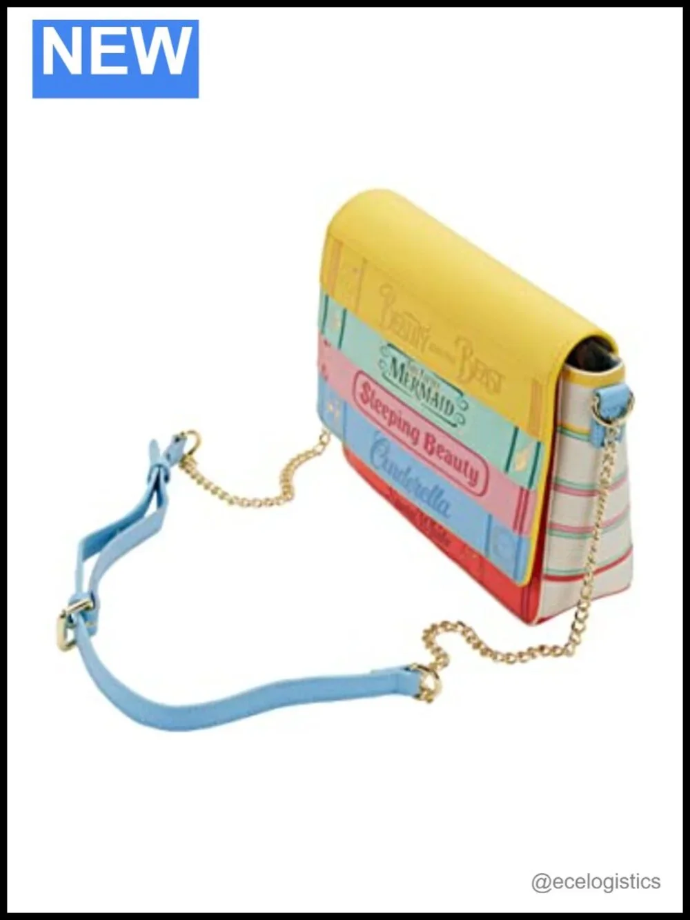 Loungefly Disney Princess Books Crossbody Bag Faux Leather Chain Strap